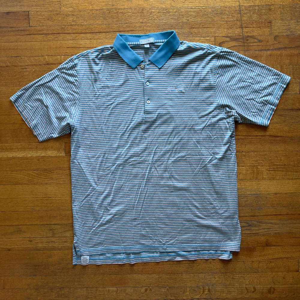 Peter Millar Shadow Creek Las Vegas Golf Polo Striped Short Sleeve Casual‎ XL